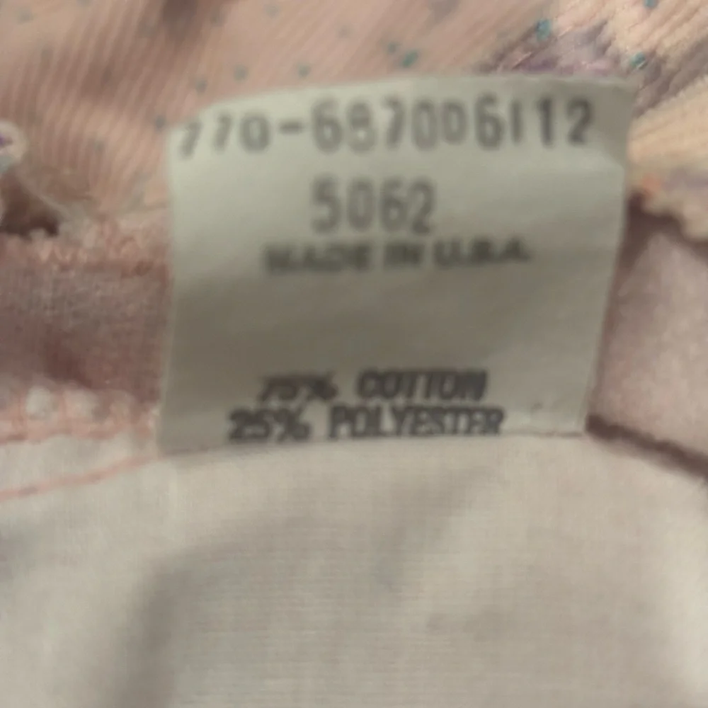 OshKosh B'gosh Vesteak Vintage 80’s Light Pink Overalls with Purple Bunnies‎